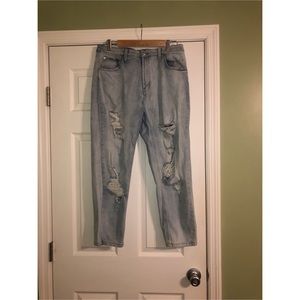 Light Wash High Rise Mom Jeans